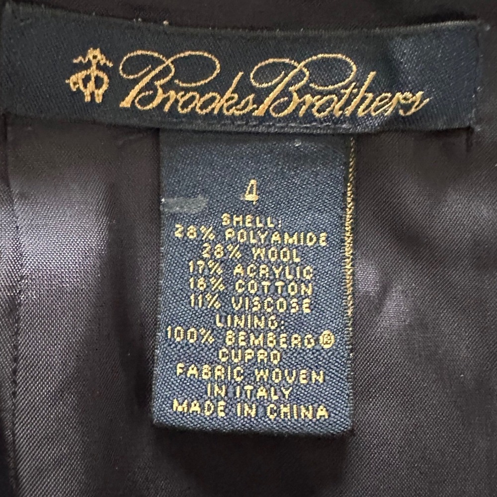 Brooks Brothers Blue & White Tweed Mini Skirt -‎ Woven Italy - Bemberg Lined - 4 - Picture 4 of 6